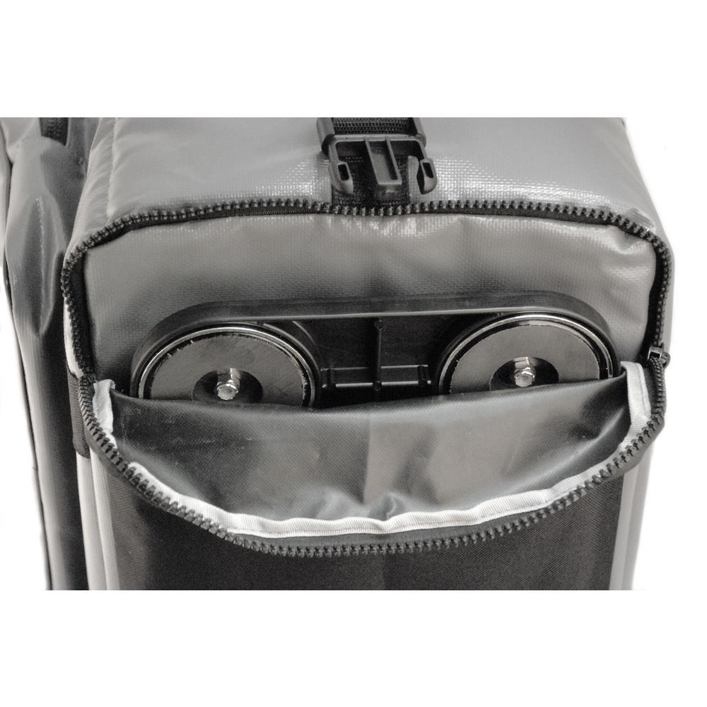 Magnetic Grey 24 cans soft cooler with zippered pouch