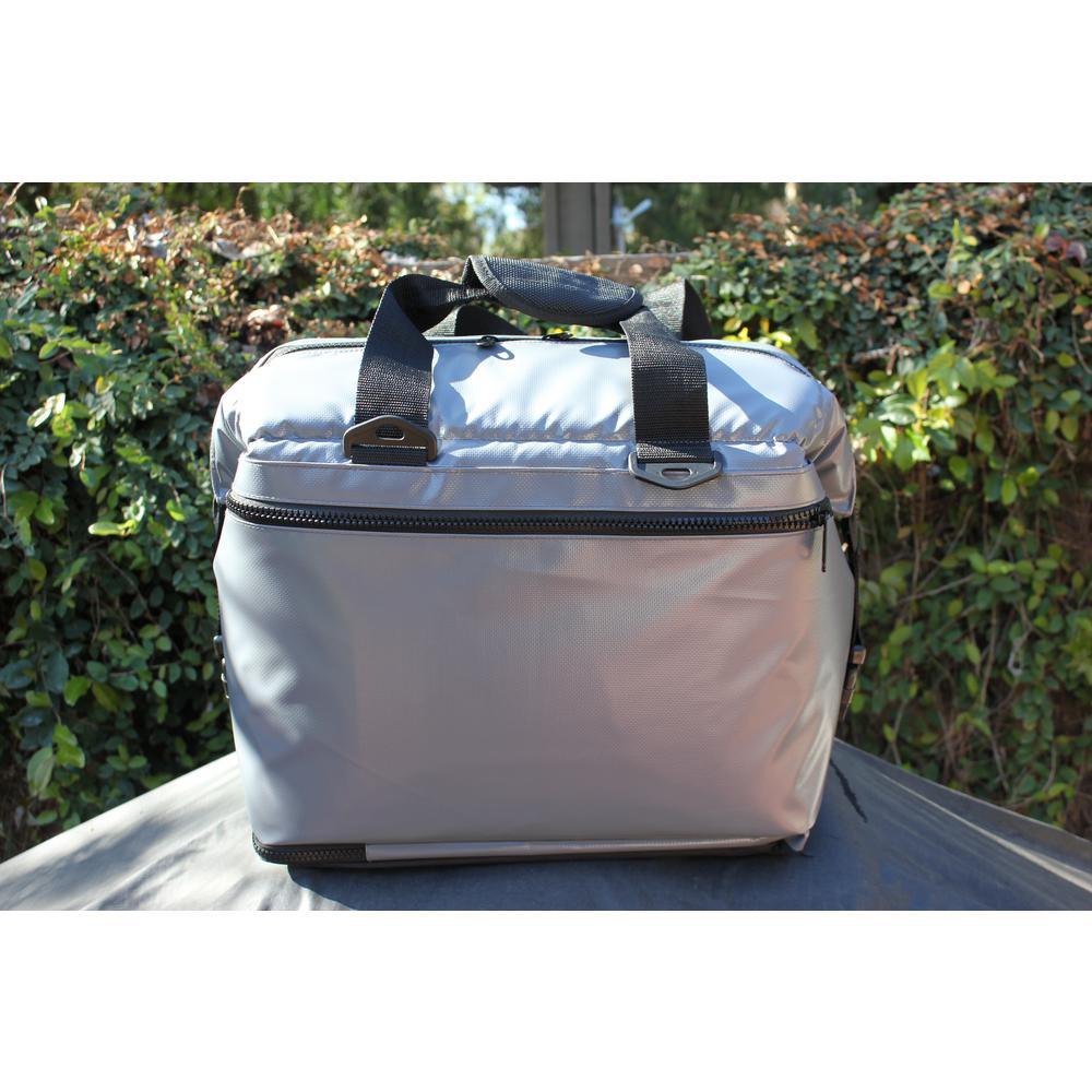 Magnetic Grey 24 cans soft cooler with zippered pouch
