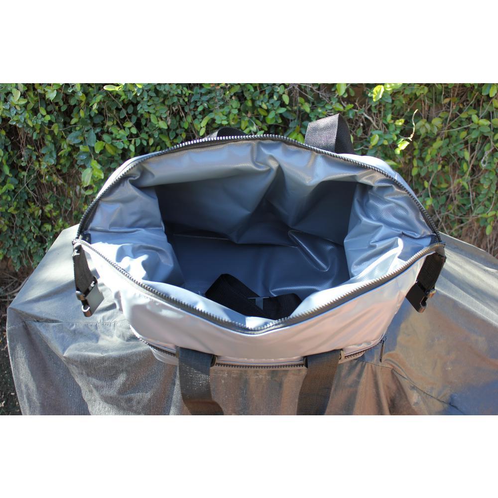 Magnetic Grey 24 cans soft cooler with zippered pouch