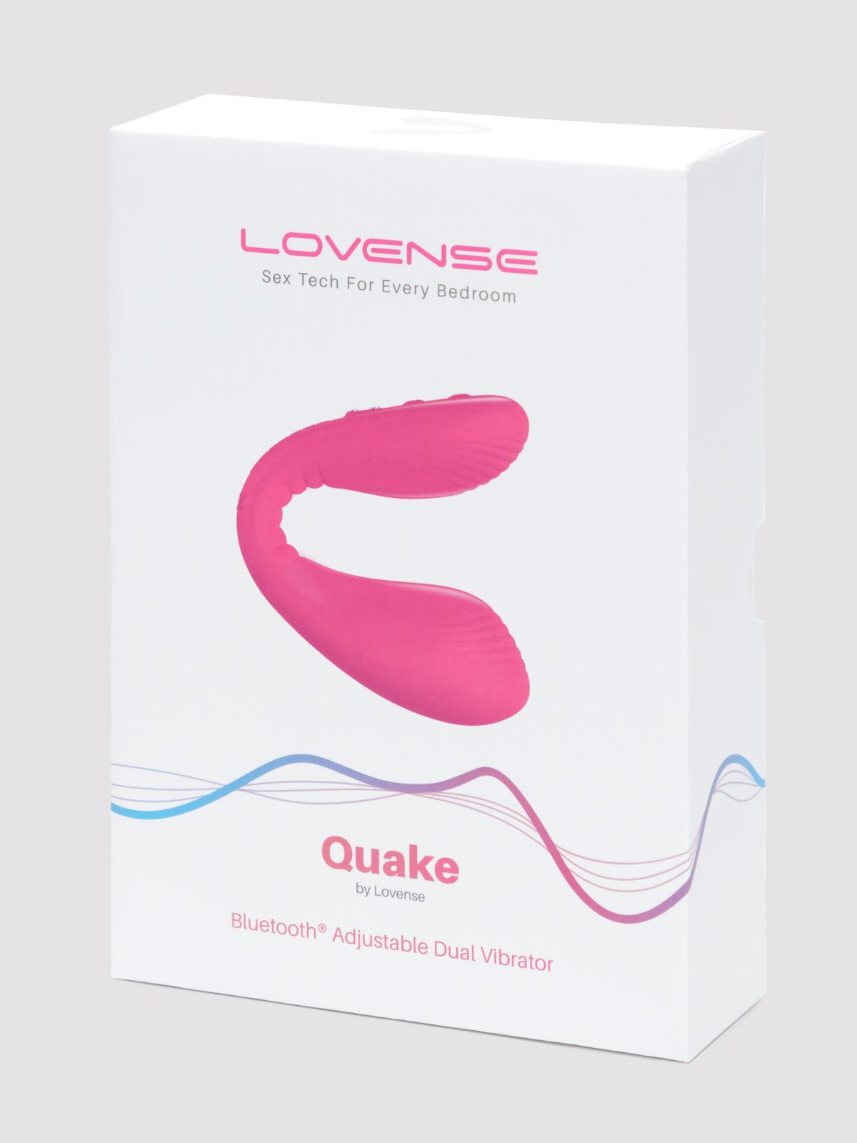 Lovense Quake App Controlled Rechargeable Dual Clitoral and G-Spot Vibrator, Pink