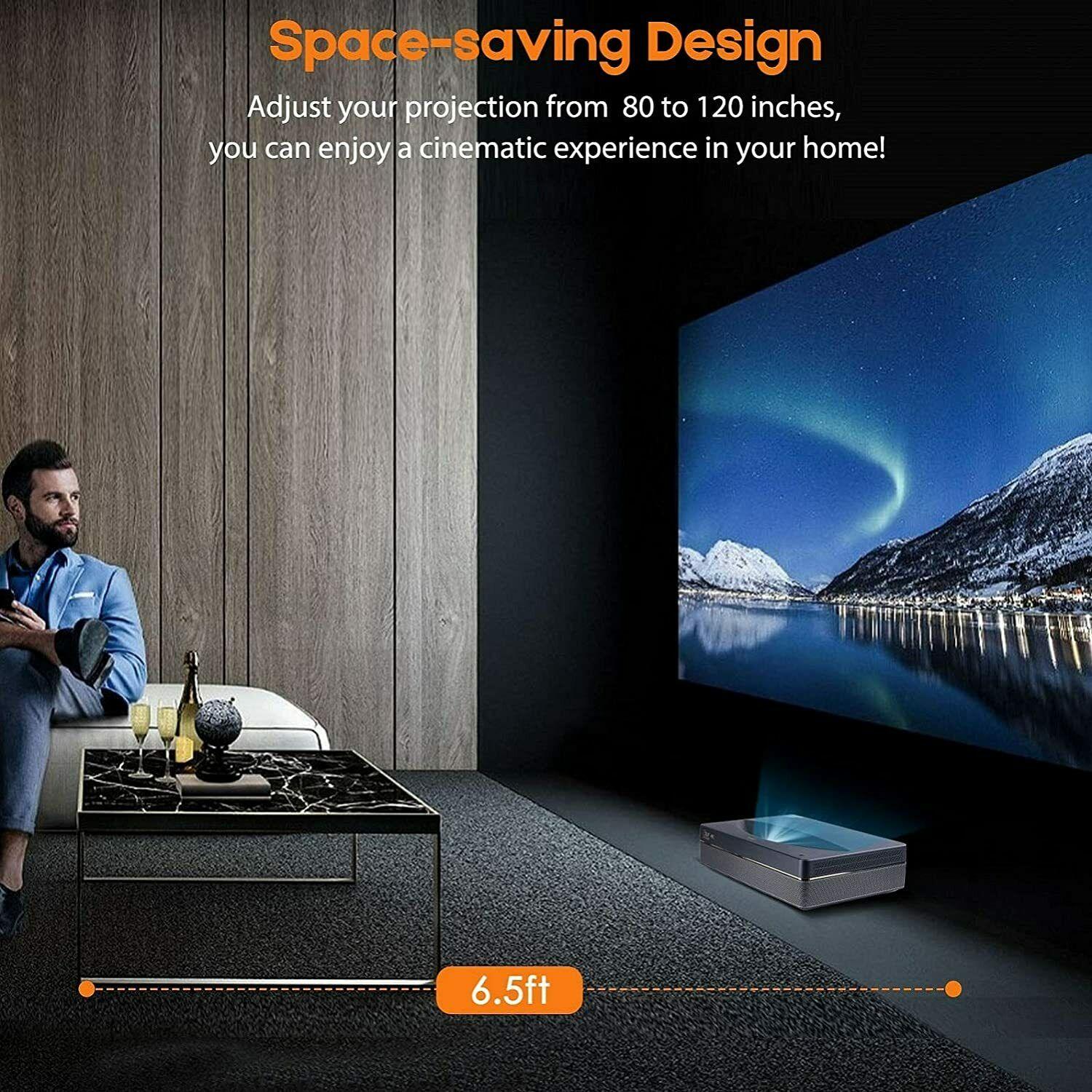 ommc 4k uhd laser tv home theatre projector bright 2500 lumens ultra short throw