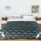 Printed Electric Heated Blanket Queen Plush Reversible Sherpa &amp; Flannel Washable Heated Throw with 10 Heat Settings/Safety 8 Hours Auto-Off Dual Controllers (Dark Green, 84‘’×90“)…