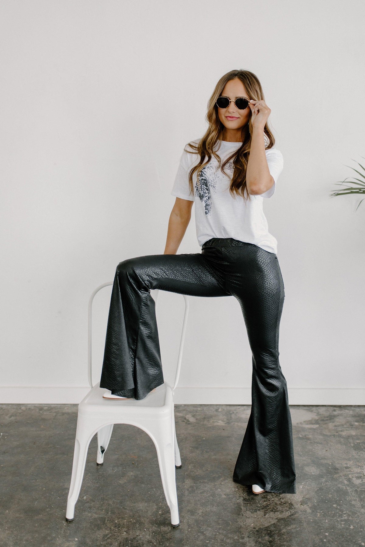 embossed print flares