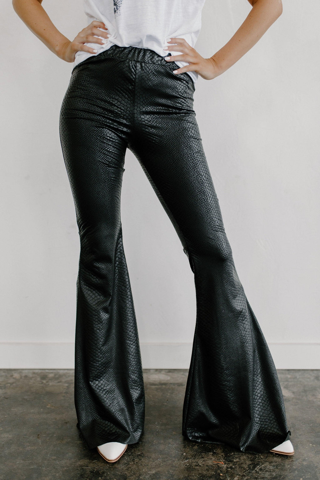 embossed print flares