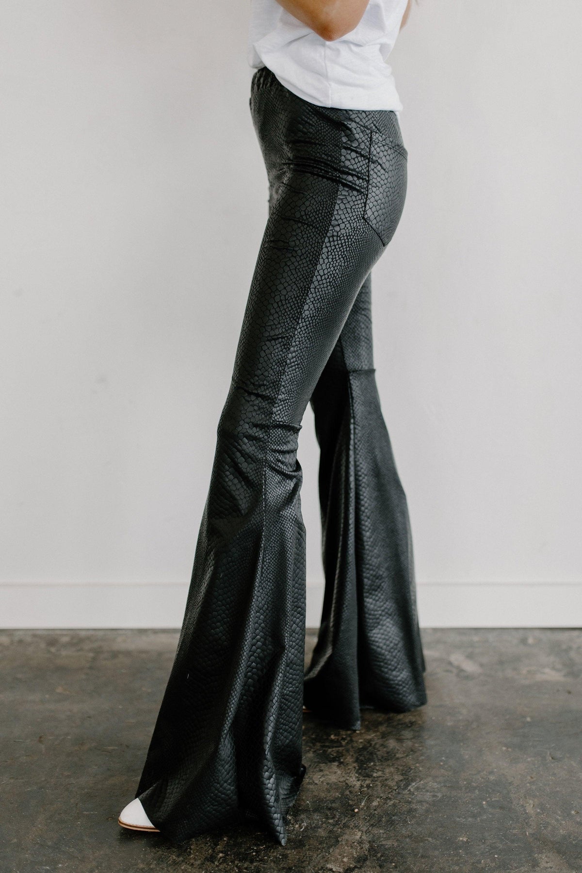 embossed print flares