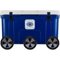 Elite 78 Qt. Rotational-Molded Customizable Cooler System with 3 Sets of Beach Wheels in Navy