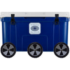 Elite 78 Qt. Rotational-Molded Customizable Cooler System with 3 Sets of Beach Wheels in Navy