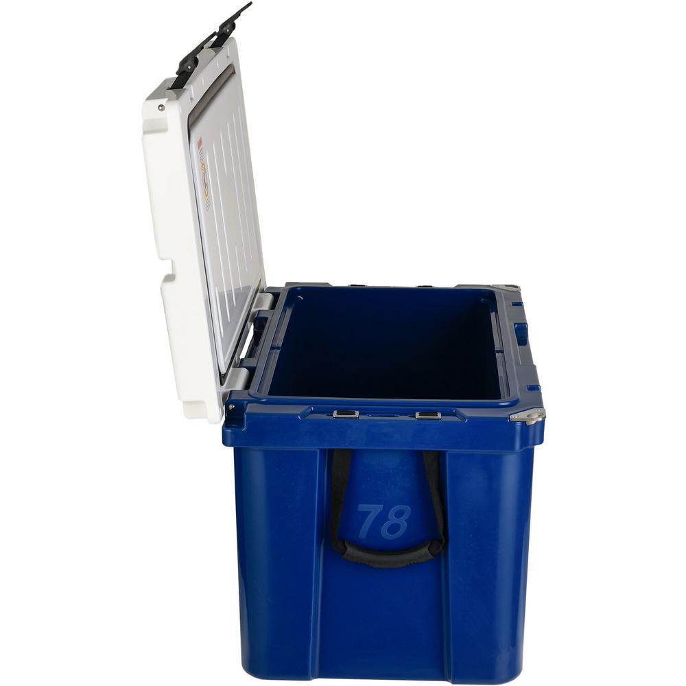 Elite 78 Qt. Rotational-Molded Customizable Cooler System with 3 Sets of Beach Wheels in Navy