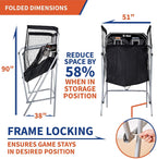 Shootout Basketball Arcade Game, Home Dual Shot with LED Lights and Scorer - 8-Option Interactive Indoor Basketball Hoop Game with Double Hoops, 7 Basketballs, Pump - For Room, Dorm, Classic