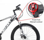 VIPIH Mens Mountain Bike 27.5-Inch Wheels, Alumiunm Frame, 21 Speed Thumb Shifter, Front Suspension, Dual Disc Brakes Women Adult Bicycles White-Black w/mudguards, Bike Lock, Air Pump
