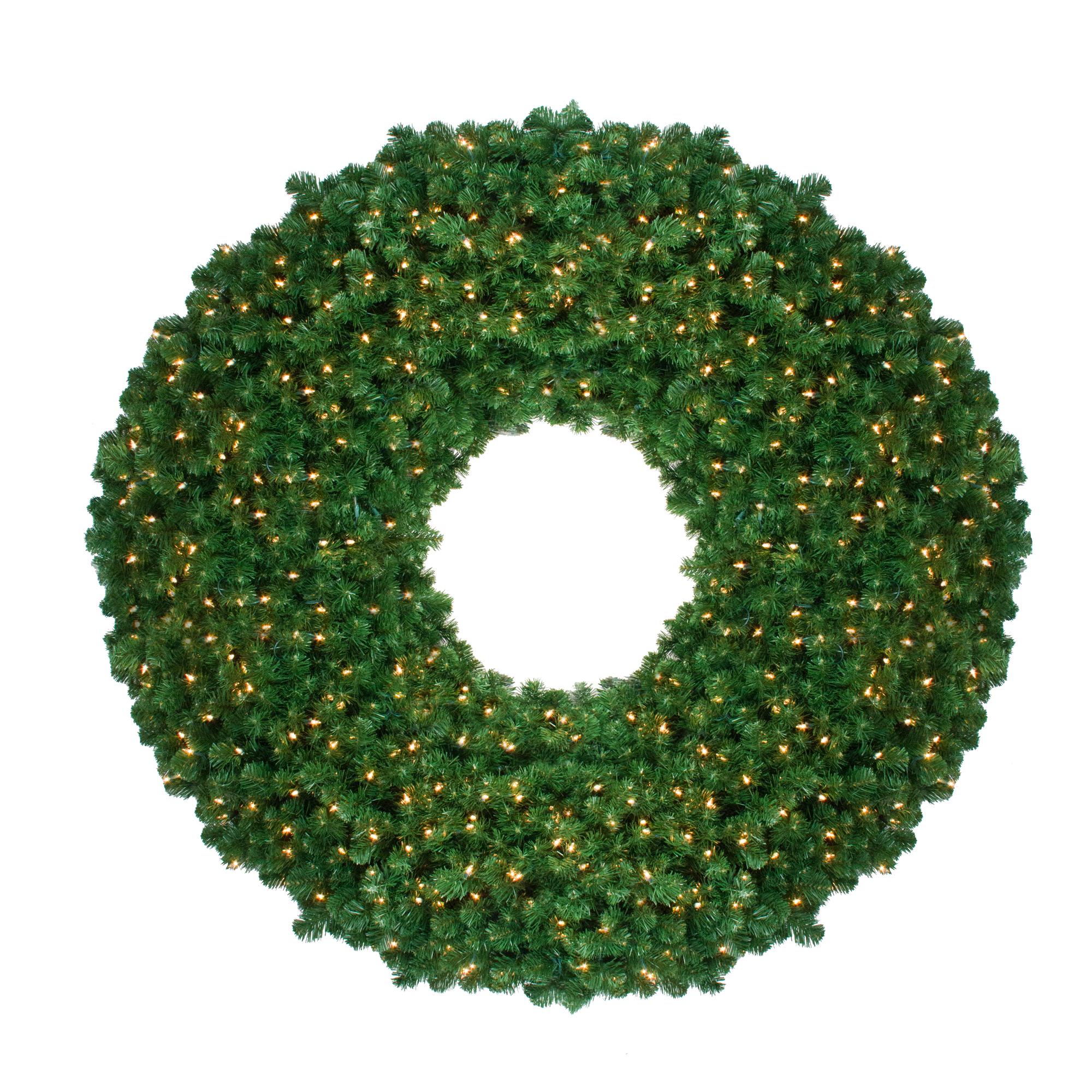 Northlight 60" Prelit Olympia Pine Artificial Christmas Wreath - Clear Lights