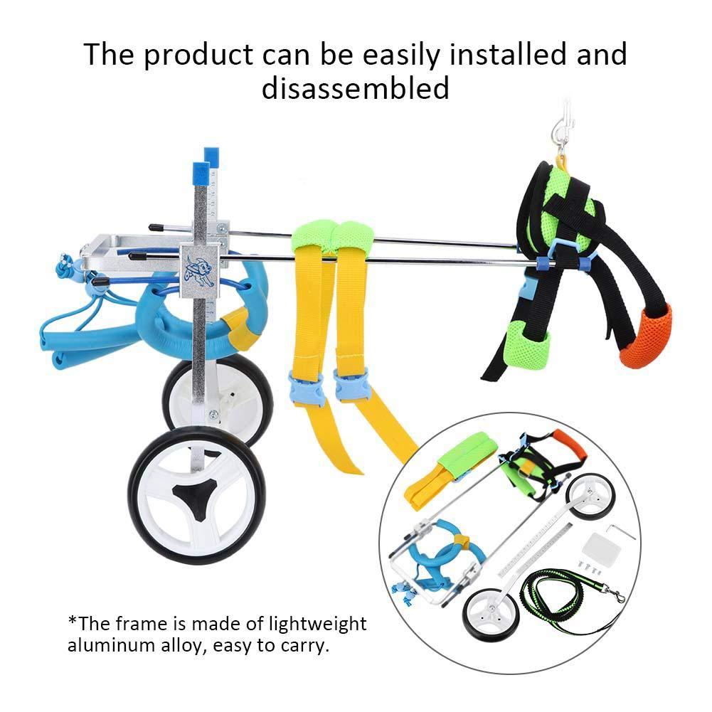 ADAHX Adjustable Wheelchair for Pets Dog Disabled Dog Old Cat Assisted Back Walk Leg Exercise for Cat Dog Care, Height: 7.5-13.8In, Width: 5.5-8.6In, Weight: 8.8-22Lbs