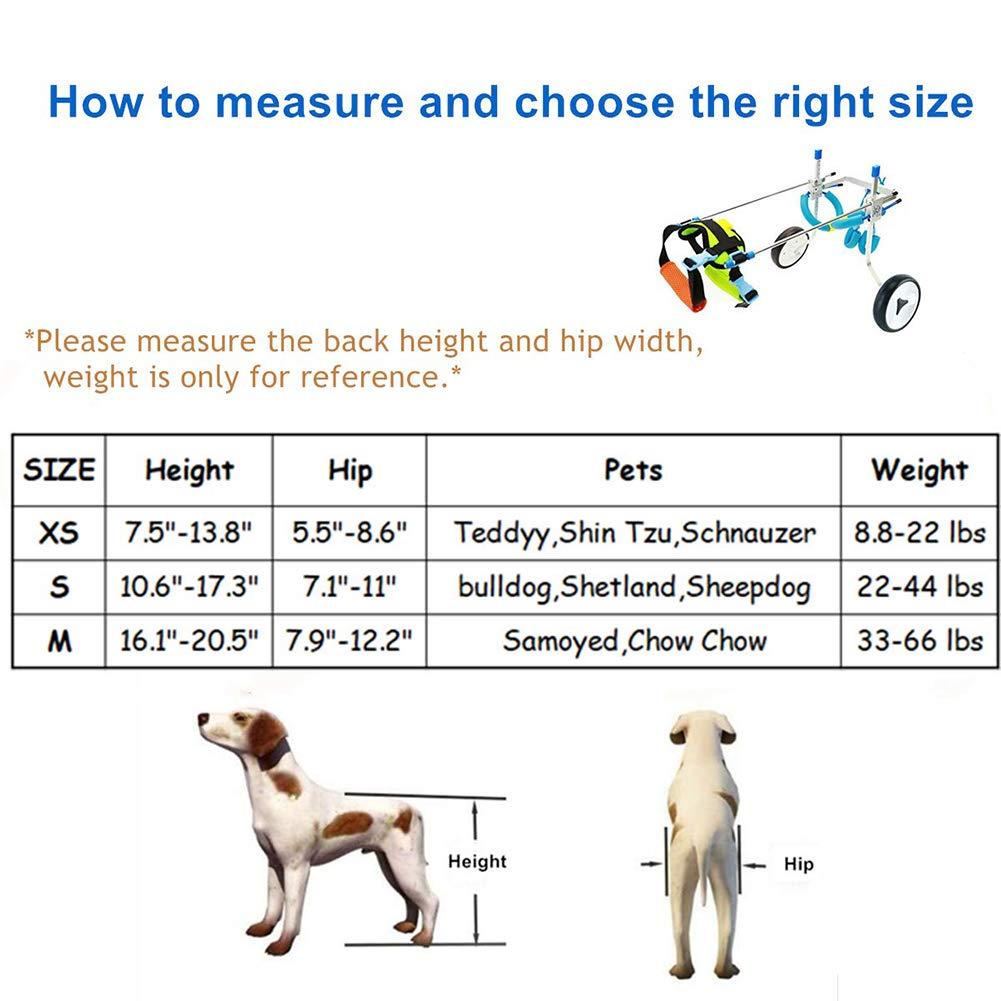 ADAHX Adjustable Wheelchair for Pets Dog Disabled Dog Old Cat Assisted Back Walk Leg Exercise for Cat Dog Care, Height: 7.5-13.8In, Width: 5.5-8.6In, Weight: 8.8-22Lbs