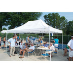 10 ft. W x 15 ft. H Pro Series Straight-Leg Pop-Up Canopy in White with 4-Position-Adjustable Steel Frame