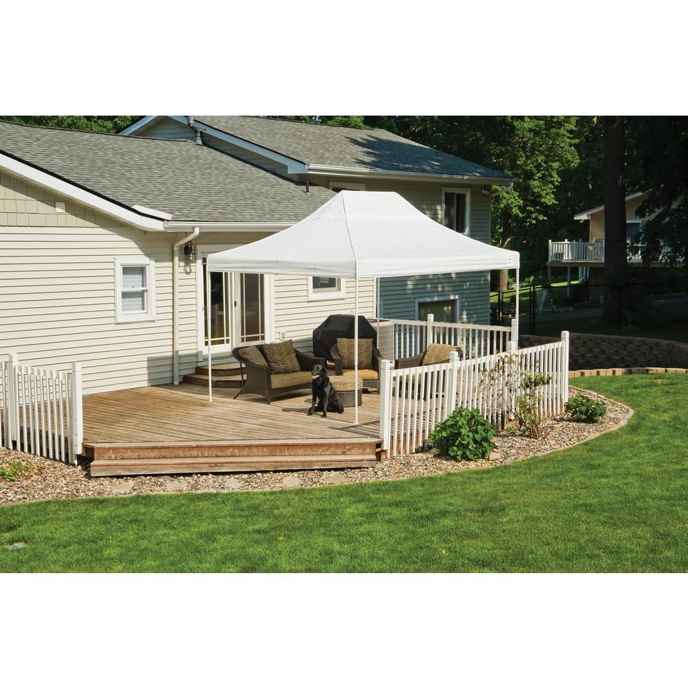 10 ft. W x 15 ft. H Pro Series Straight-Leg Pop-Up Canopy in White with 4-Position-Adjustable Steel Frame