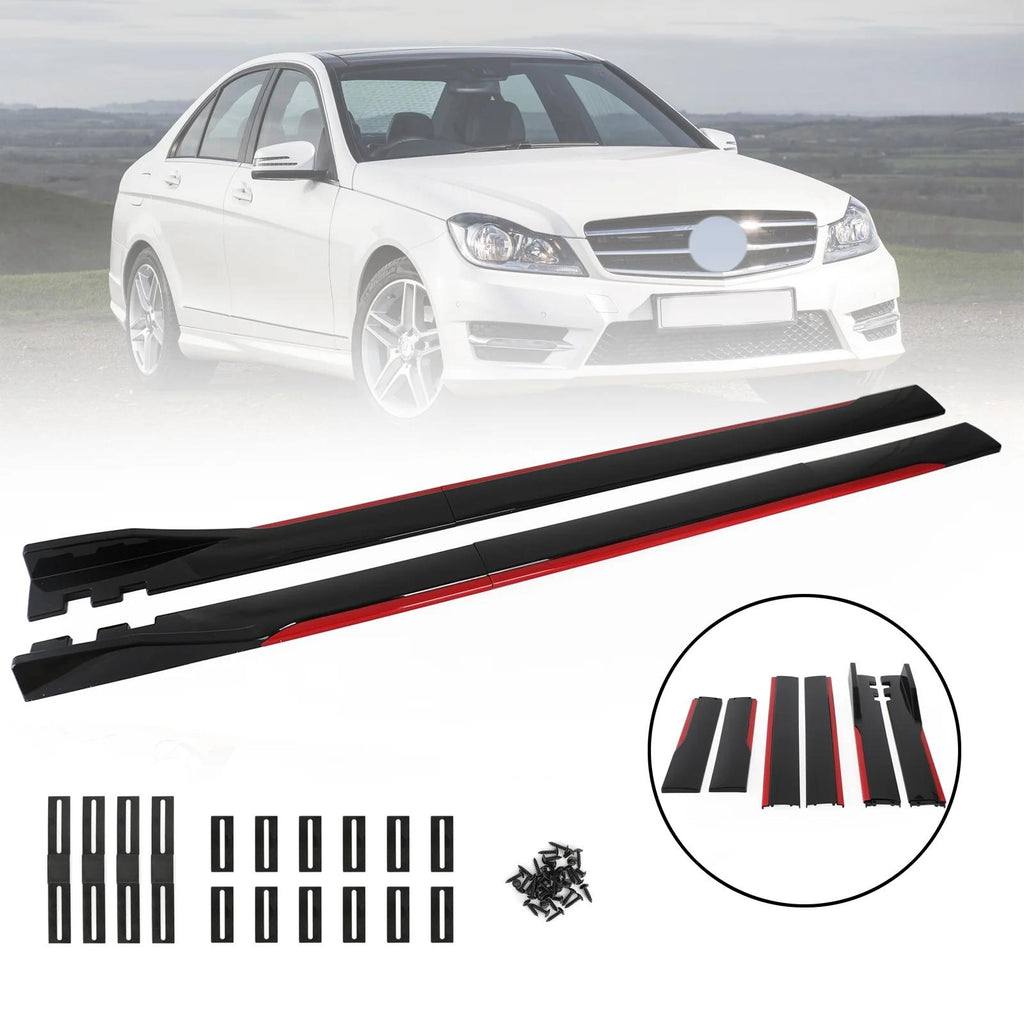78.7" Universal Side Skirt Extensions Rocker Panel Splitters Lip Polypropylene For BMW F32 F33 F36 4-Series 420i 430i 440i Generic