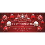 7 ft. x 16 ft. Red Ornaments in Snow Christmas Garage Door Decor Mural for Double Car Garage