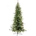 Fraser Hill Farm 7.5-Foot Pre-Lit Buffalo Fir Green Slim Artificial Christmas Tree, Smart Lights, FFBF075-3SN