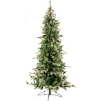 Fraser Hill Farm 7.5-Foot Pre-Lit Buffalo Fir Green Slim Artificial Christmas Tree, Smart Lights, FFBF075-3SN
