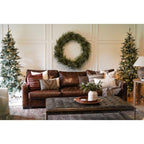Fraser Hill Farm 7.5-Foot Pre-Lit Buffalo Fir Green Slim Artificial Christmas Tree, Smart Lights, FFBF075-3SN