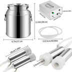 portable cow milking machine, 7l/14l pulsation vacuum pump milker, electric livestock milking equipment w/food-grade bucket, auto-stop milking machine for cows (7l)