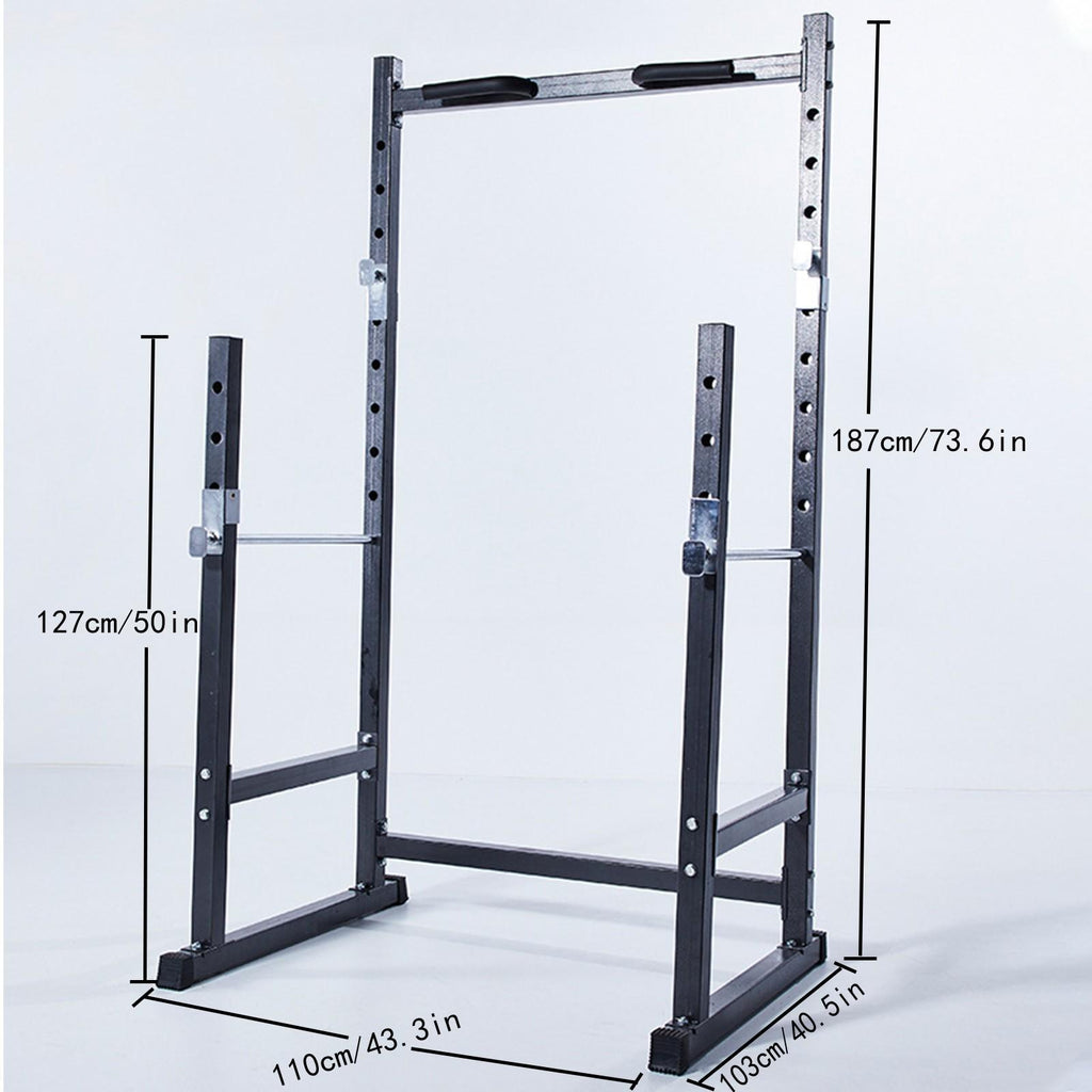 Half Frame Barbell Squat Rack Pull-Up Multi-Function Fitness Equipment
