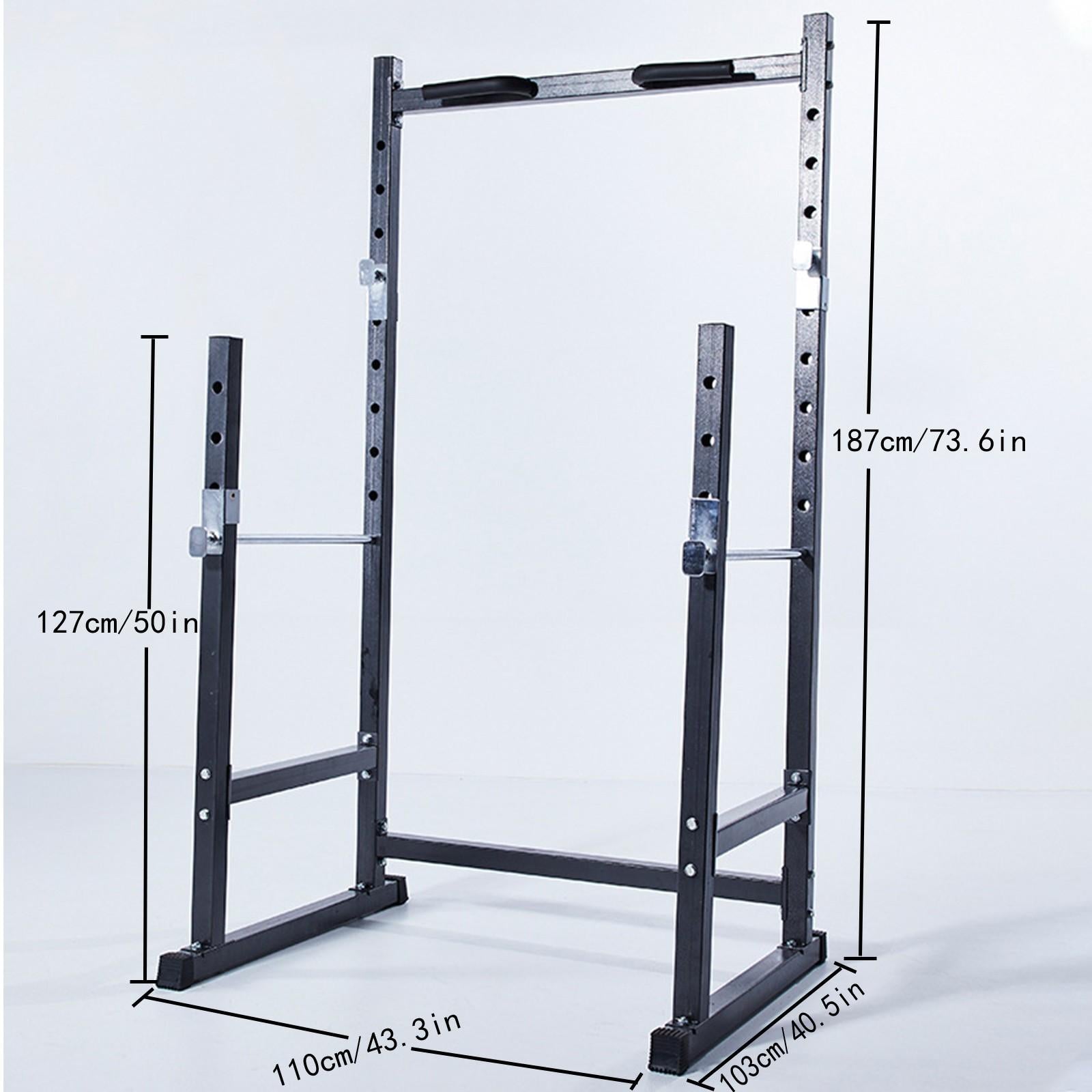 Half Frame Barbell Squat Rack Pull-Up Multi-Function Fitness Equipment