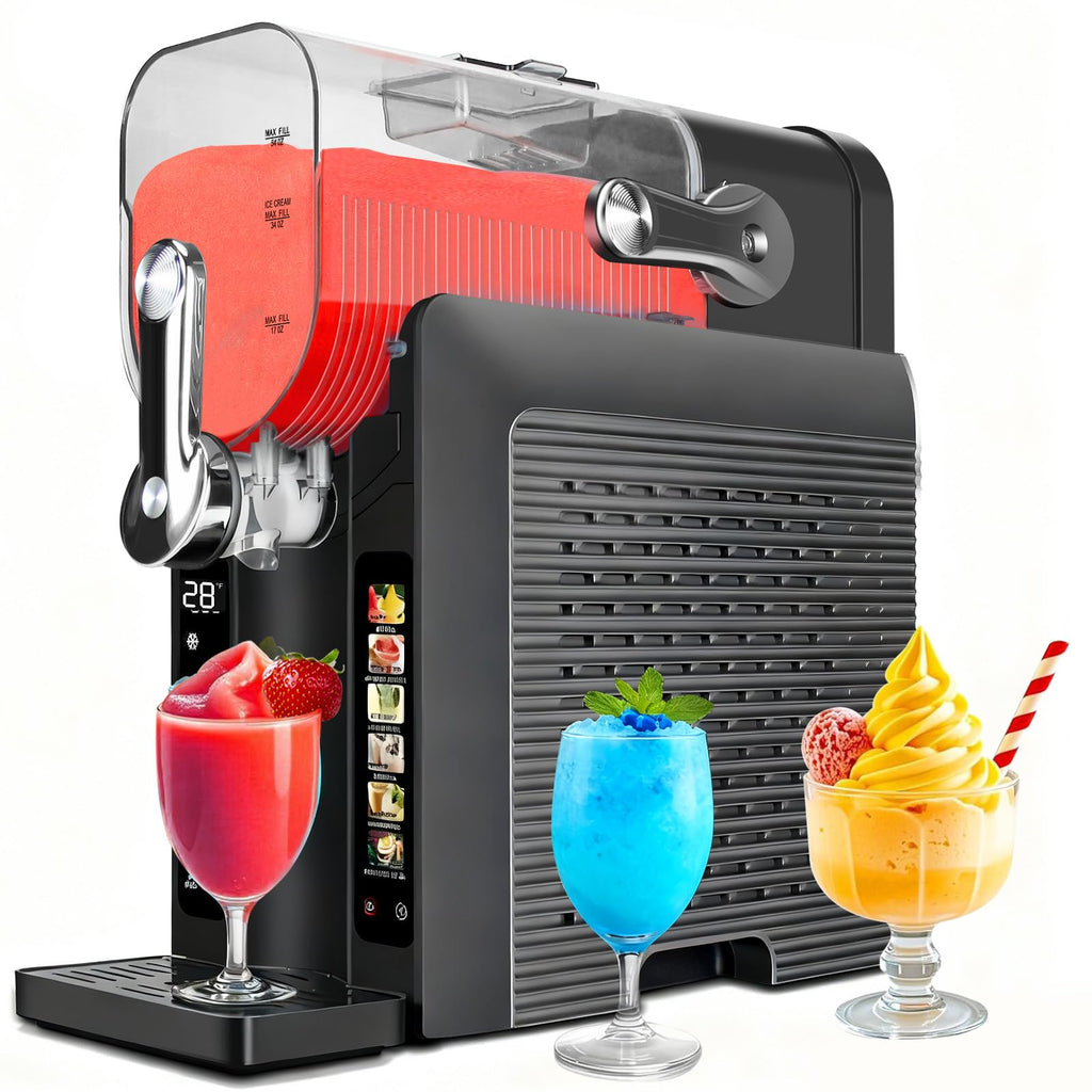 Slushie Machine for Home - 88oz Frozen Drink Maker Slushy Maker & Soft Ice Cream Maker, 6 Preset Programs| Slushie, Cocktails, Frappés, Ice Cream, Smoothies, Milkshakes (Screen Version）