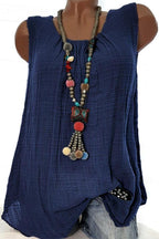 Round Neck Plain Sleeveless T-Shirts