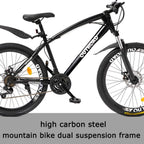 Outroad Mountain Bike 26 Inches Wheels Adult Bicycle, 21 Speeds Trek Bike, Double Disc Brake Suspension Springer Fork Anti-Slip Bikes, Black
