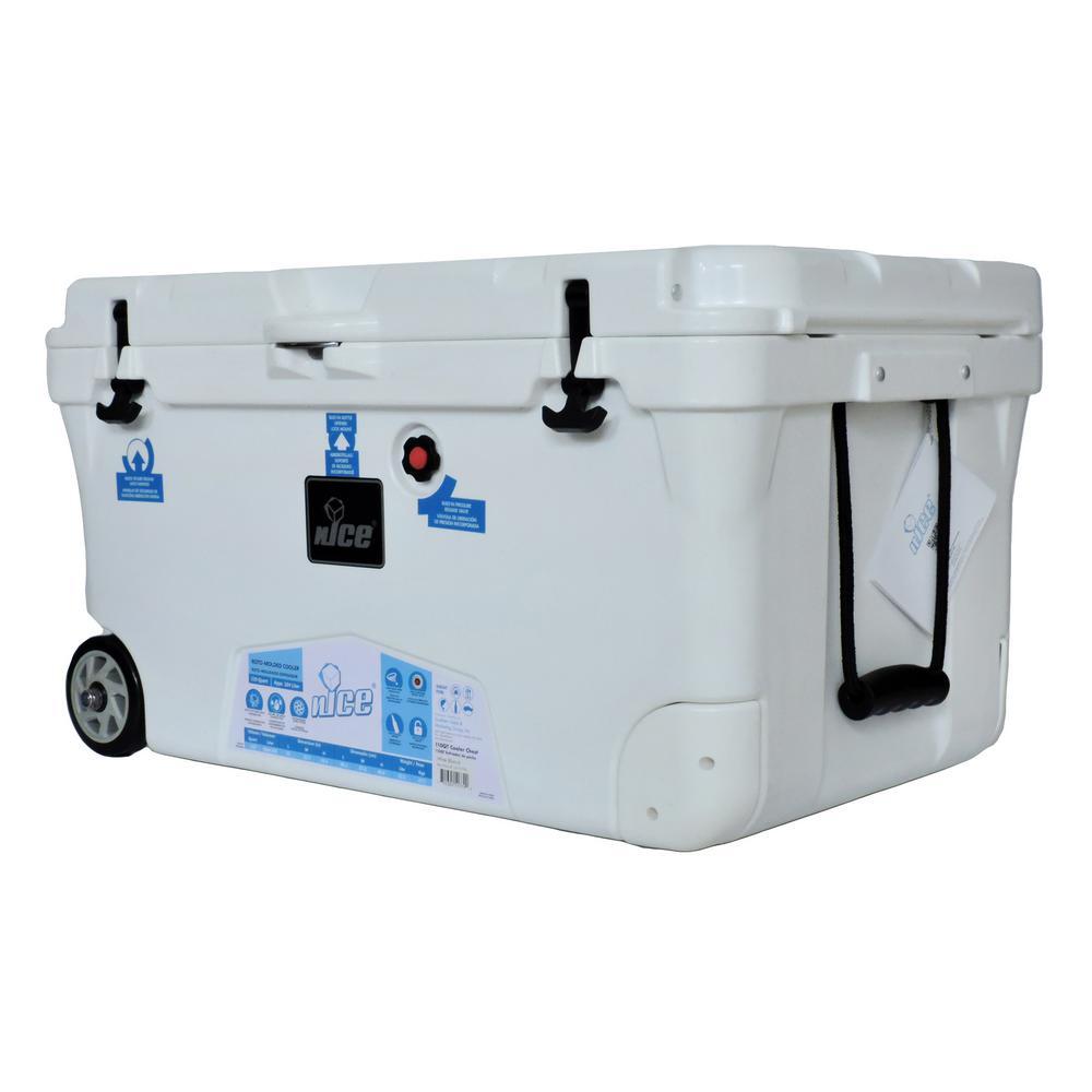 110 qt. White Wheeled Cooler