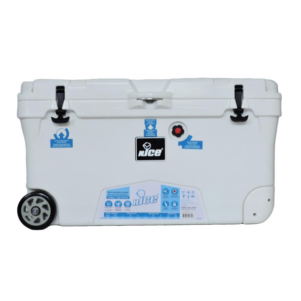 110 qt. White Wheeled Cooler