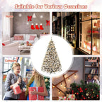 9 ft. Pre-Lit LED Flocked Snow Hinged Pine Artificial Christmas Tree with 550 White Lights