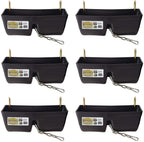little giant ff16black 9 quart heavy duty plastic feed trough bucket fence feeder with clips for livestock &amp; pets, black (6 pack)