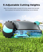 V100 Robotic Lawn Mower – Visual Navigation &amp; Smart Obstacle Avoidance, Adjustable Cutting Height 0.8–2.4 in, Low-Noise Auto Mowing for Small Lawns up to 1,600 sq ft