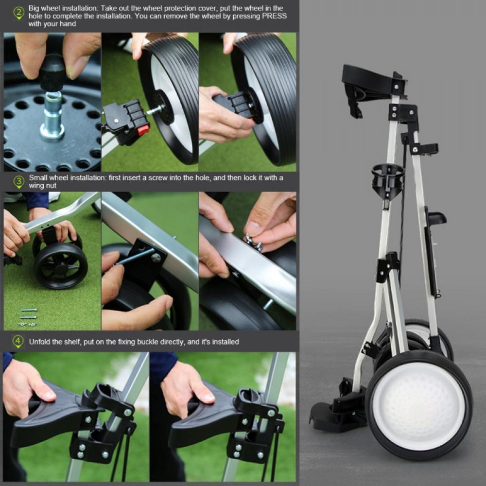 Professional Folding Golf Bag Outdoor Sports Travel Trolley Airport BaggaCart Stroller