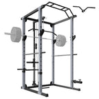 KJB 1200lbs Capacity Multi-Function Adjustable Power Cawith Lat Pull Down, Olympic Squat CaPower Rack, 360 Degree Landmine, T bar, and dip bar