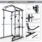 KJB 1200lbs Capacity Multi-Function Adjustable Power Cawith Lat Pull Down, Olympic Squat CaPower Rack, 360 Degree Landmine, T bar, and dip bar