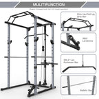 KJB 1200lbs Capacity Multi-Function Adjustable Power Cawith Lat Pull Down, Olympic Squat CaPower Rack, 360 Degree Landmine, T bar, and dip bar