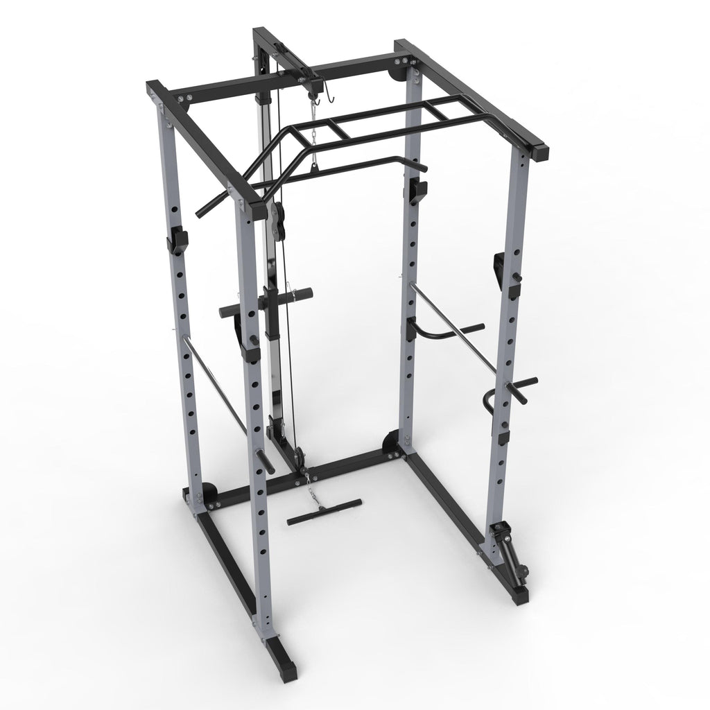 KJB 1200lbs Capacity Multi-Function Adjustable Power Cawith Lat Pull Down, Olympic Squat CaPower Rack, 360 Degree Landmine, T bar, and dip bar