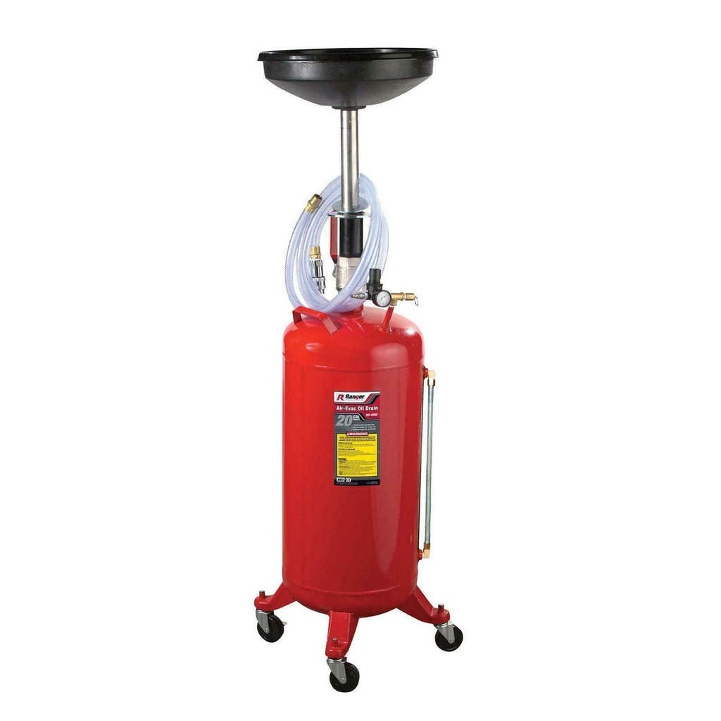 Ranger 5150996 20 Gallon Air-Evac Portable Steel Oil Drain, Red