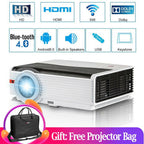 8000lms android projector wifi 1080p movie full hd wireless backyard hdmi usb tv
