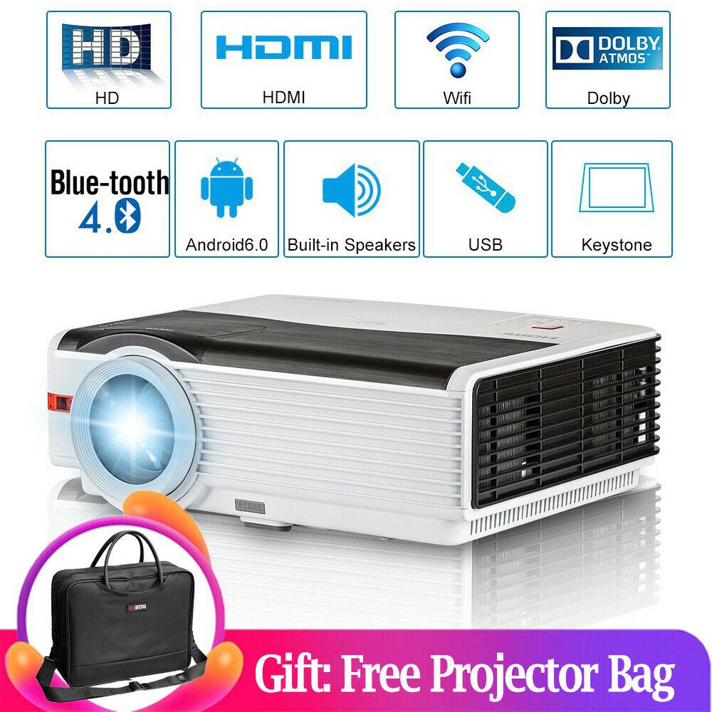 8000lms android projector wifi 1080p movie full hd wireless backyard hdmi usb tv