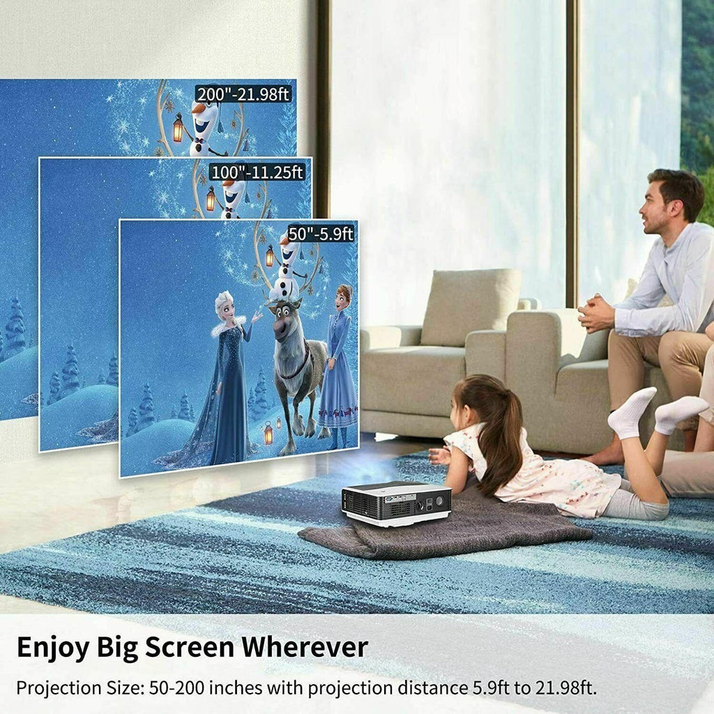 8000lms android projector wifi 1080p movie full hd wireless backyard hdmi usb tv