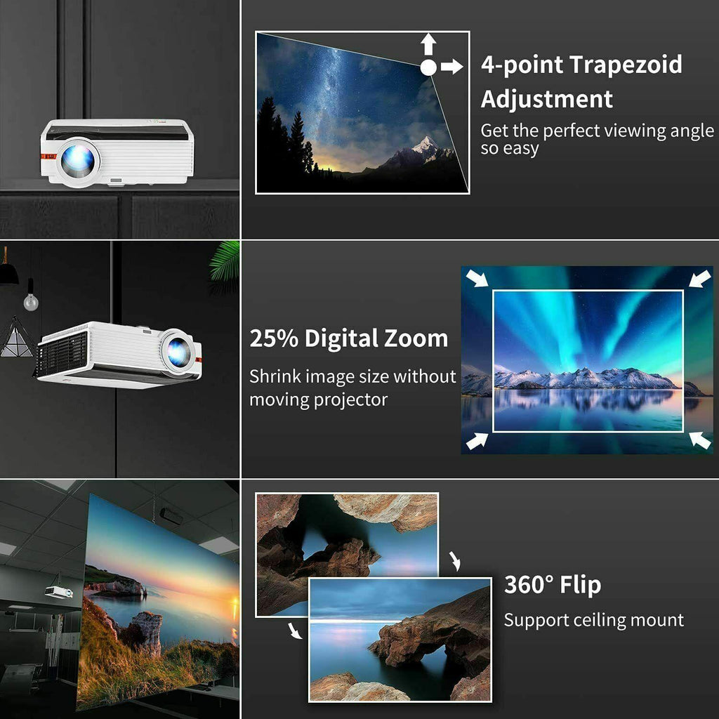 8000lms android projector wifi 1080p movie full hd wireless backyard hdmi usb tv