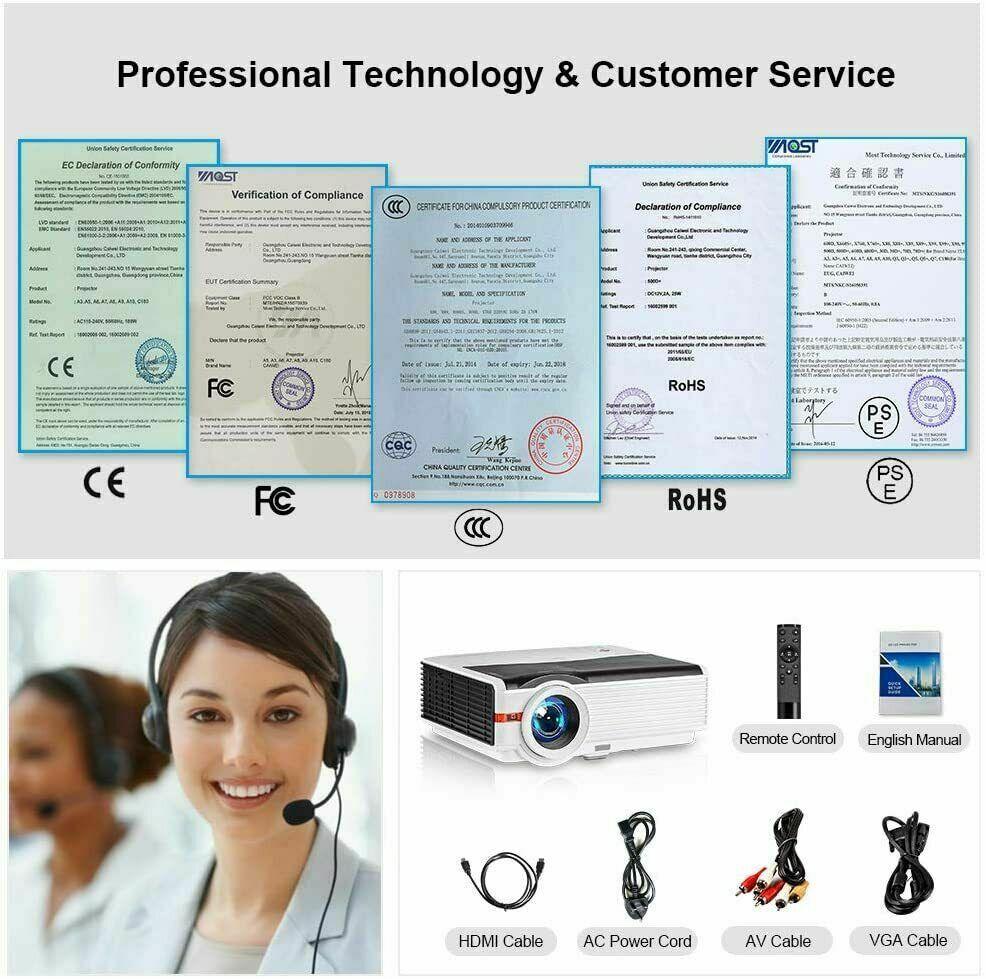 8000lms android projector wifi 1080p movie full hd wireless backyard hdmi usb tv