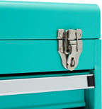 Metal Tool Box with Drawers, Storaand Organization Tool Chest, Powder Coat Finish, 18.1 x 8.7 x 9.5 in, Turquoise