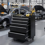 Rolling Tool Chest with Wheels, 5 Drawer Tool StoraCabinet, Portable Toolbox Organizer with Lock, Heavy Duty Tool Chest Cart for Garage, Mechanic, Workshop, Shop, Mobile Tool Organizer, Black
