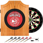 NBA Atlanta Hawks Wood Finish Dart Cabinet Set