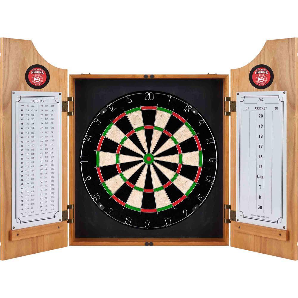 NBA Atlanta Hawks Wood Finish Dart Cabinet Set